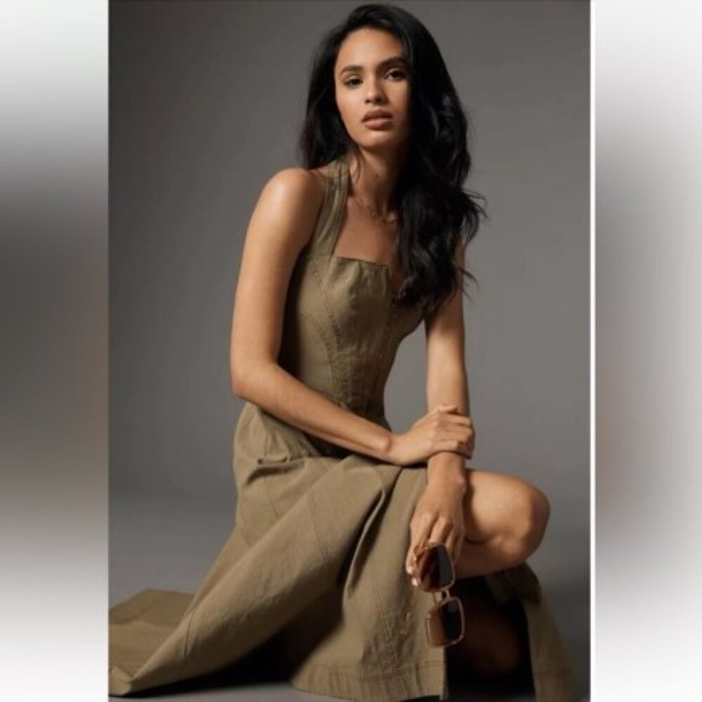 Anthropologie Zip-Front Corset Halter Dress - Sz XXS